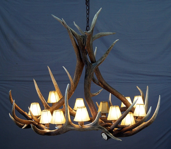 Pyramid Peak Elk Chandelier, Medium – 9 Lights