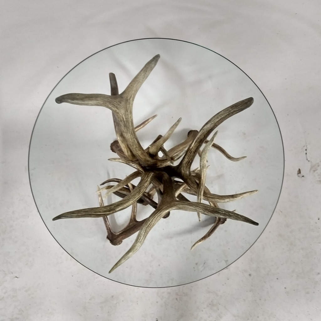 Elk & Mule Deer Antler End Table