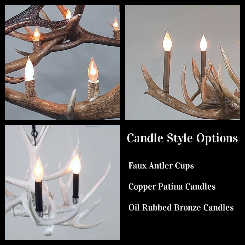 Little Bear Round Whitetail Deer Antler Chandelier, Small – 4 Lights