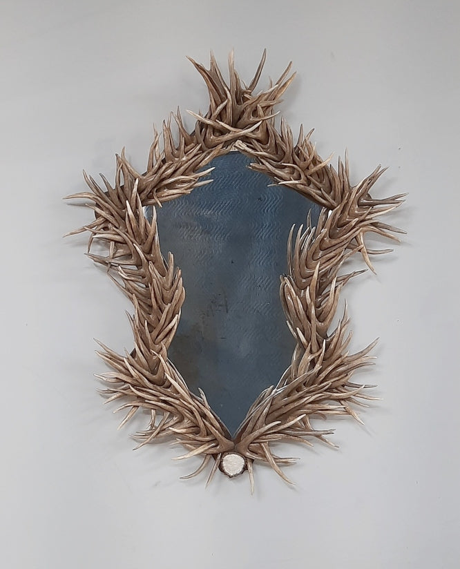 Shield Mule Deer Antler Mirror