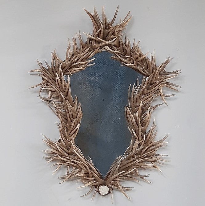 Shield Mule Deer Antler Mirror