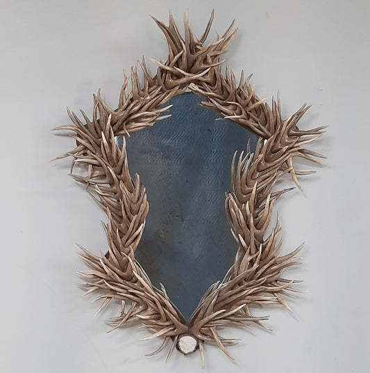 Shield Mule Deer Antler Mirror