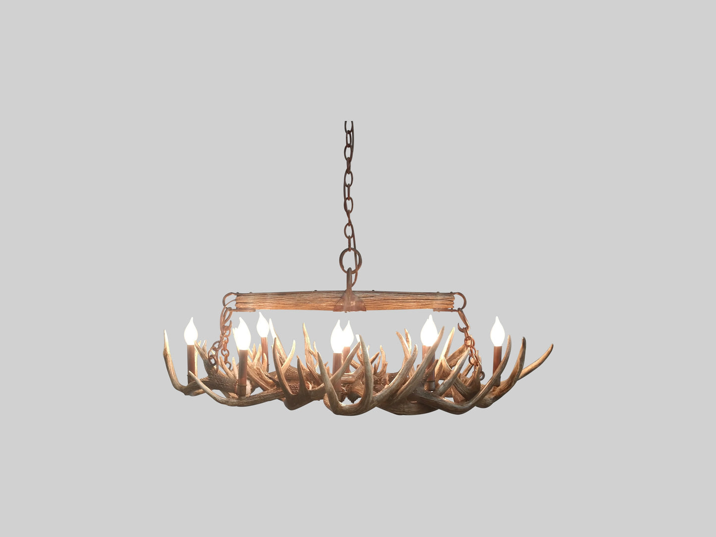 Snowmass Oval Whitetail Deer Antler Chandelier – 8 Lights