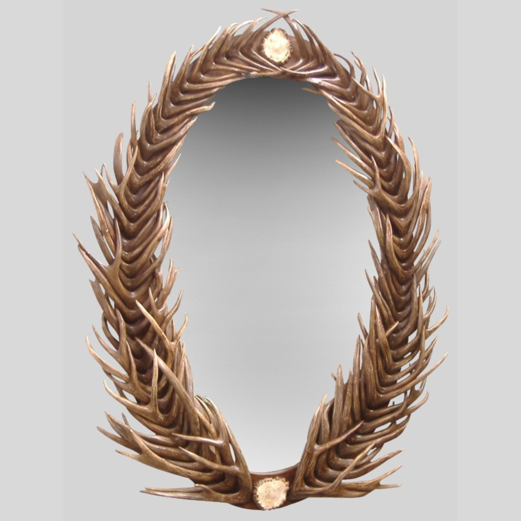 Herringbone Oval Antler Mirrors