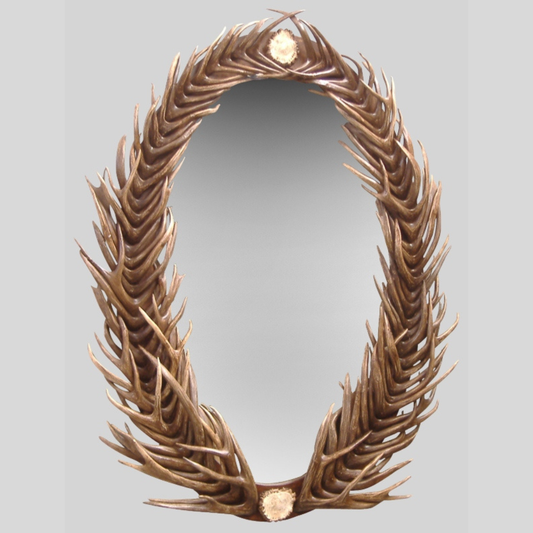 Herringbone Oval Antler Mirrors