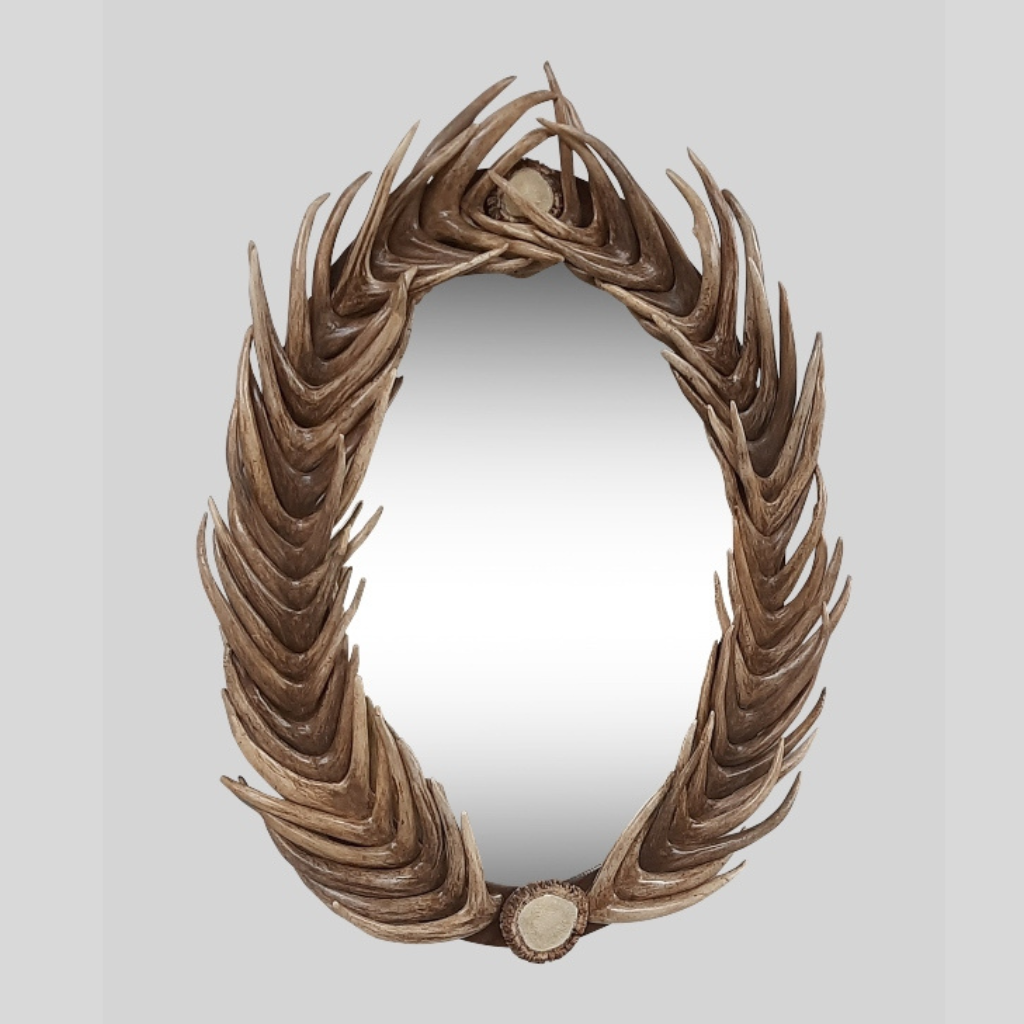 Herringbone Oval Antler Mirrors