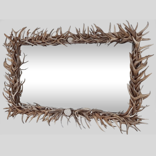 Rectangle Mule Deer Antler Mirror