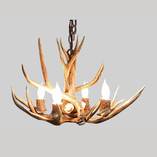 Farmhouse Mule Deer Antler Chandelier, Small - 4 Lights