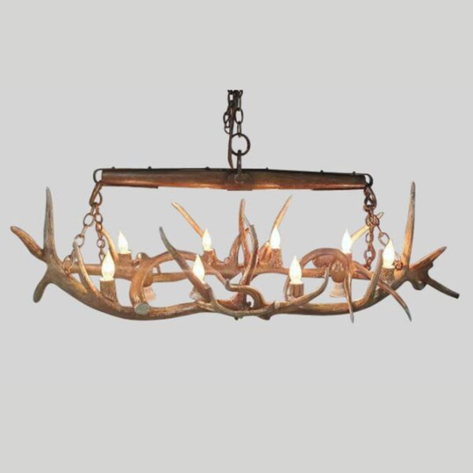 Snowmass Oval Elk Antler Chandelier, Small - 10 Lights