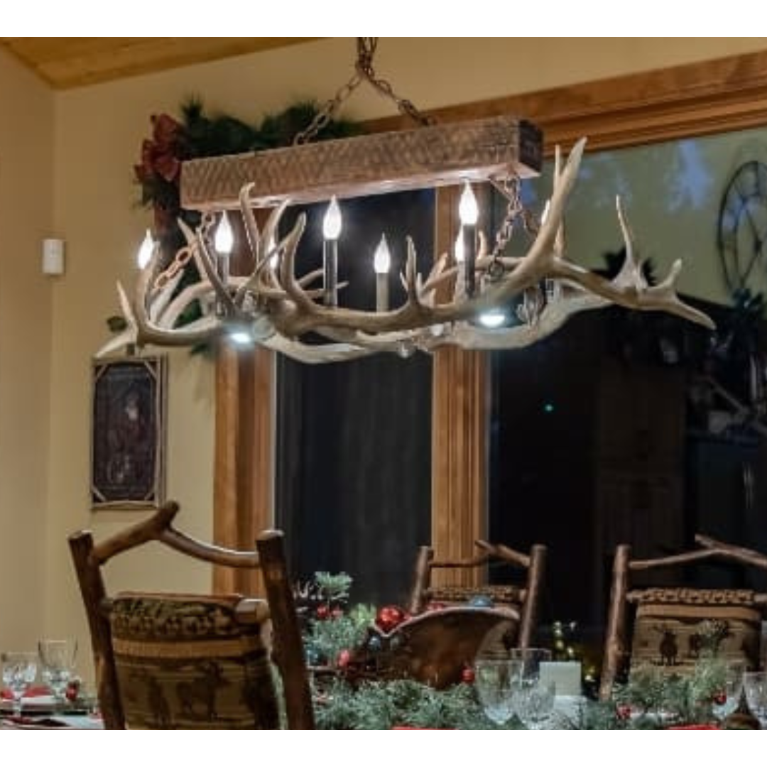 Snowmass Oval Elk Antler Chandelier, Small - 10 Lights