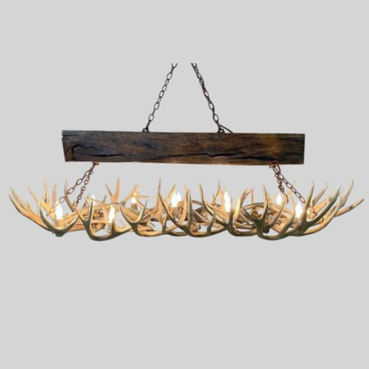 Snowmass Oval Mule Antler Chandelier, Large - 15 Lights