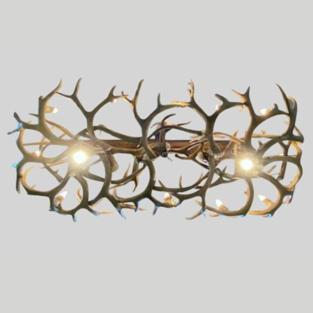 Snowmass Oval Mule Antler Chandelier, Large - 15 Lights