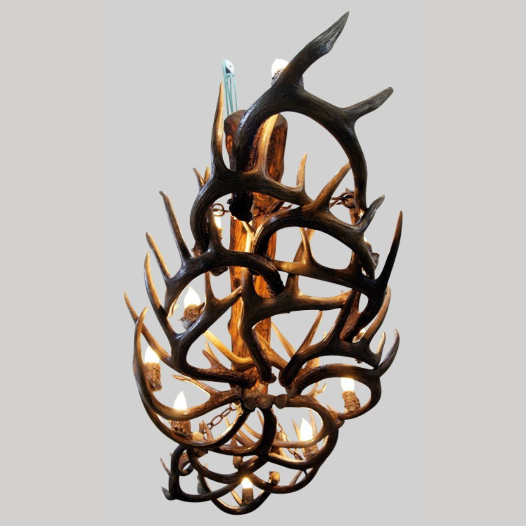Snowmass Oval Whitetail Deer Antler Chandelier – 8 Lights