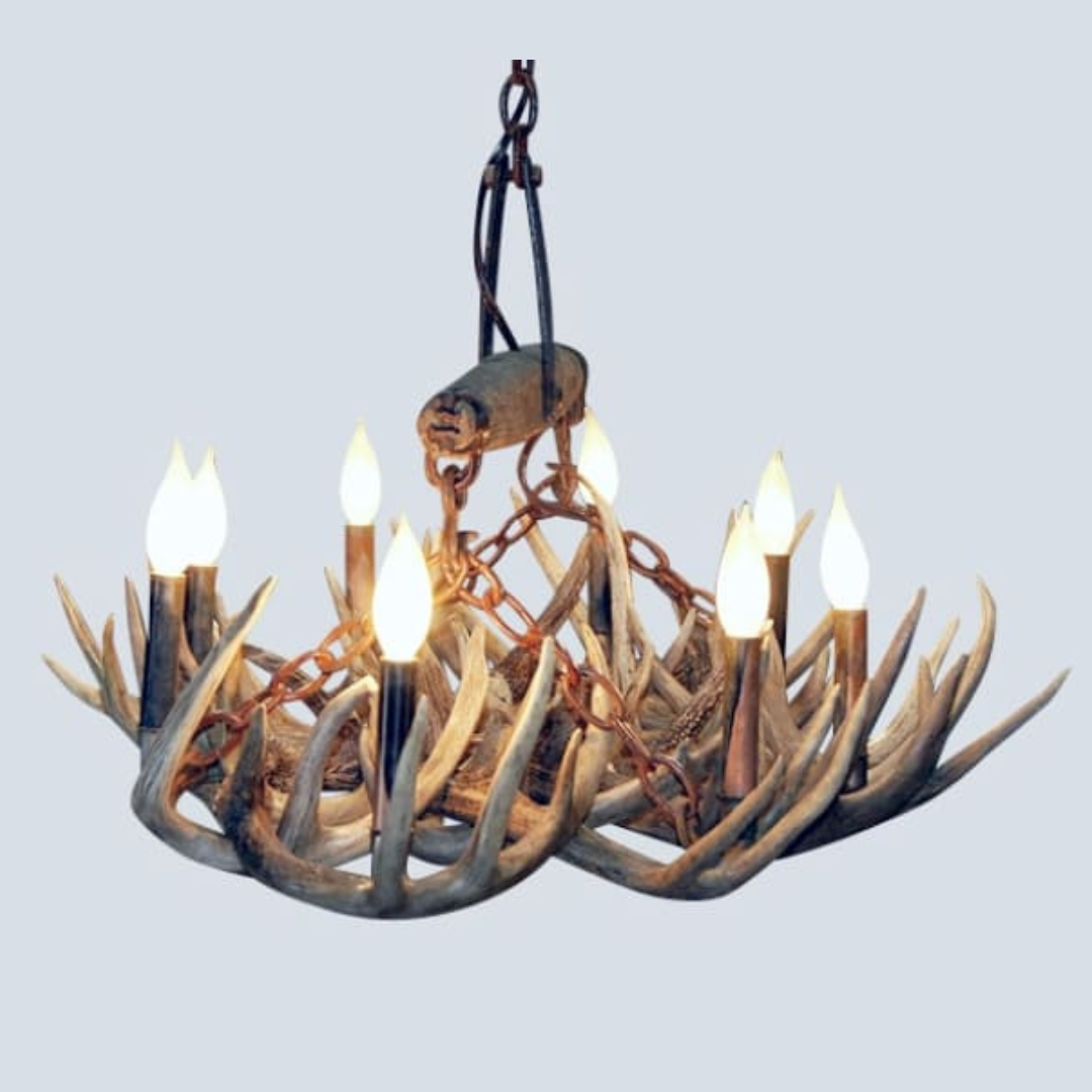 Snowmass Oval Whitetail Deer Antler Chandelier – 8 Lights