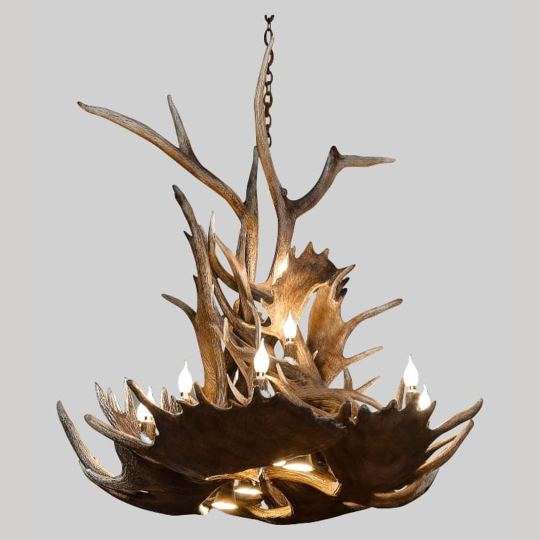 Mt Massive Oval Moose Antler Chandelier