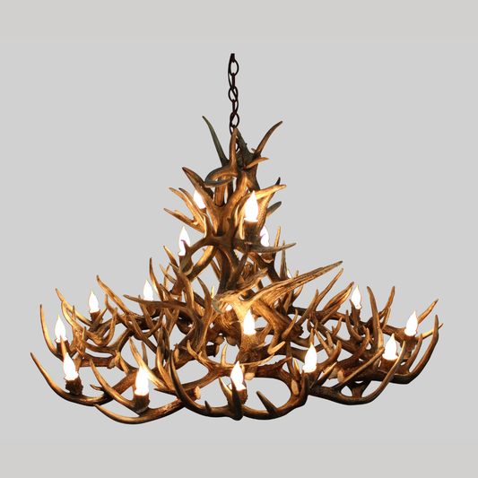 Blanca Peak Oval Whitetail Deer Antler Chandelier - 16 Lights
