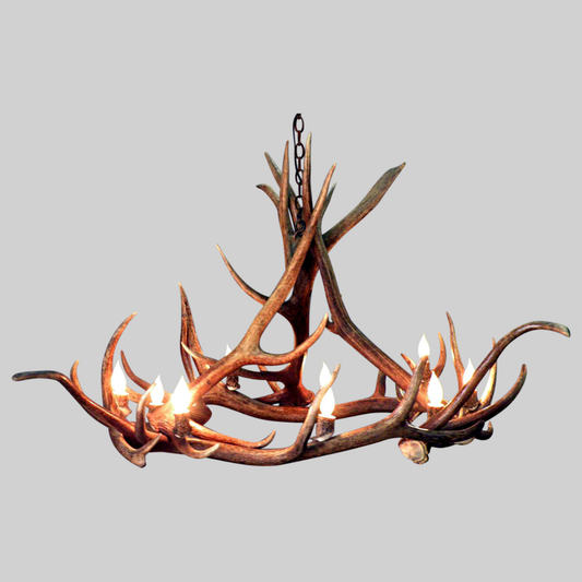 Mt. Eolus Elk Chandelier, Medium - 8 Lights