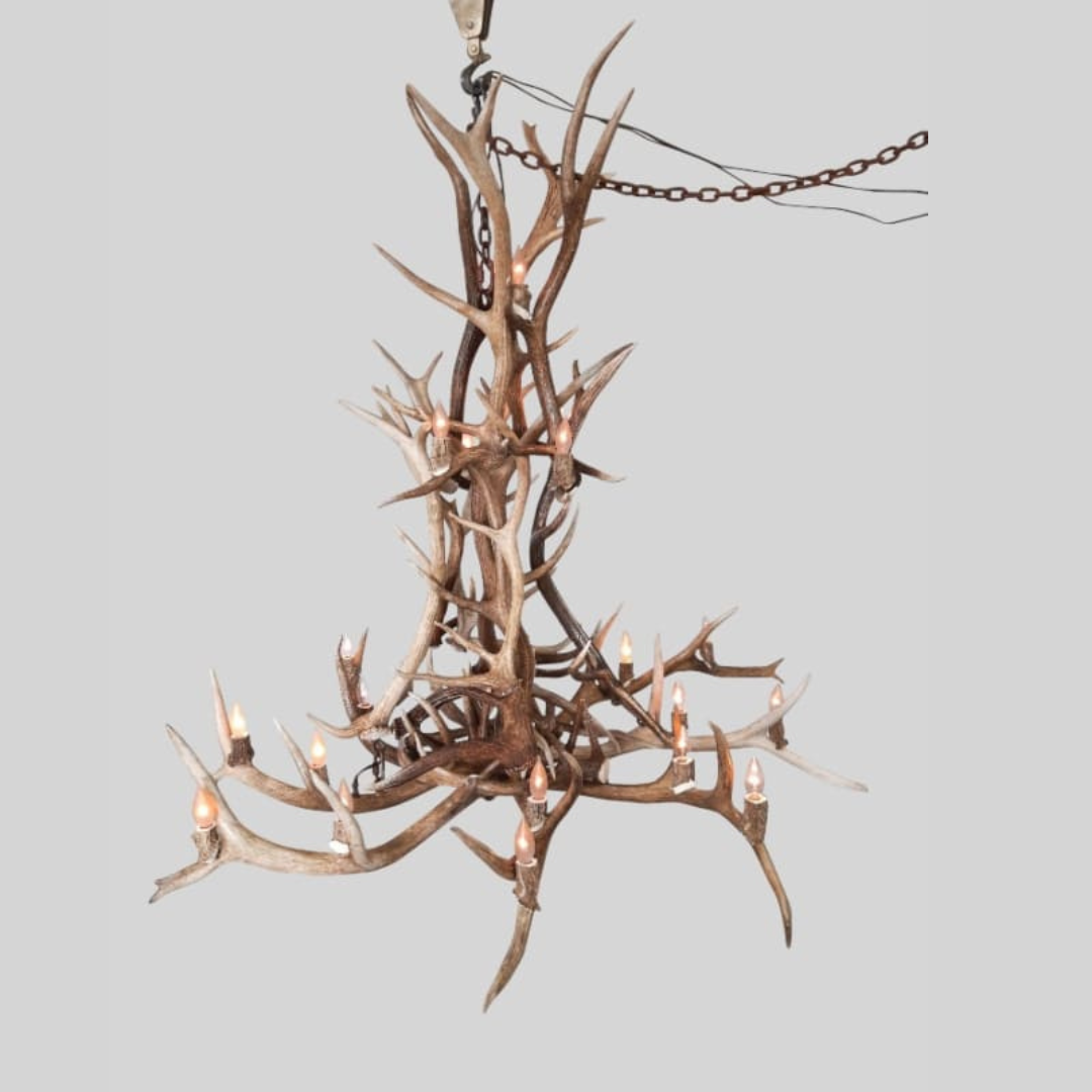 Redcloud Peak Elk Chandelier, Extra Large - 22 Lights