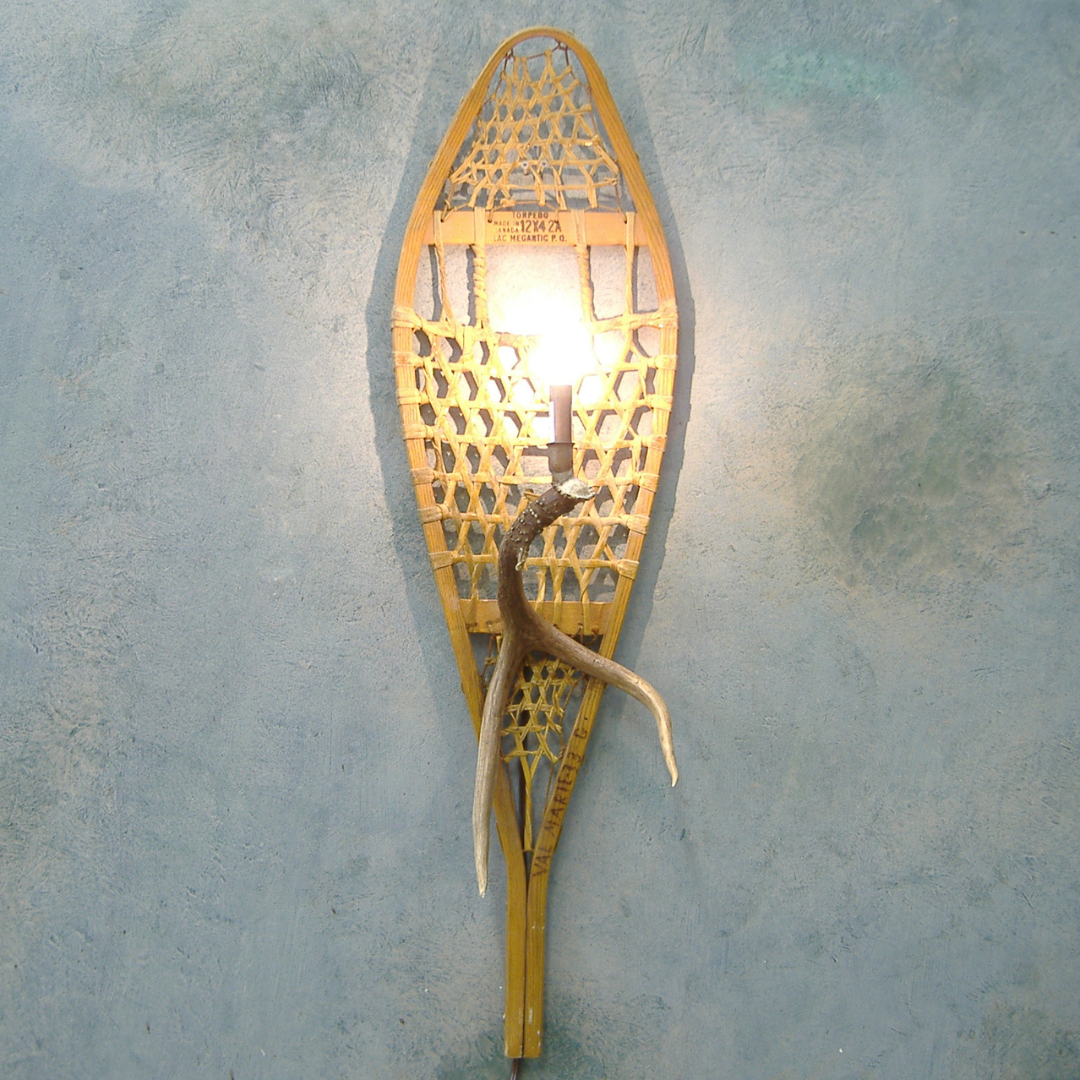 Peak Mule Deer Antler Snowshoe Sconce