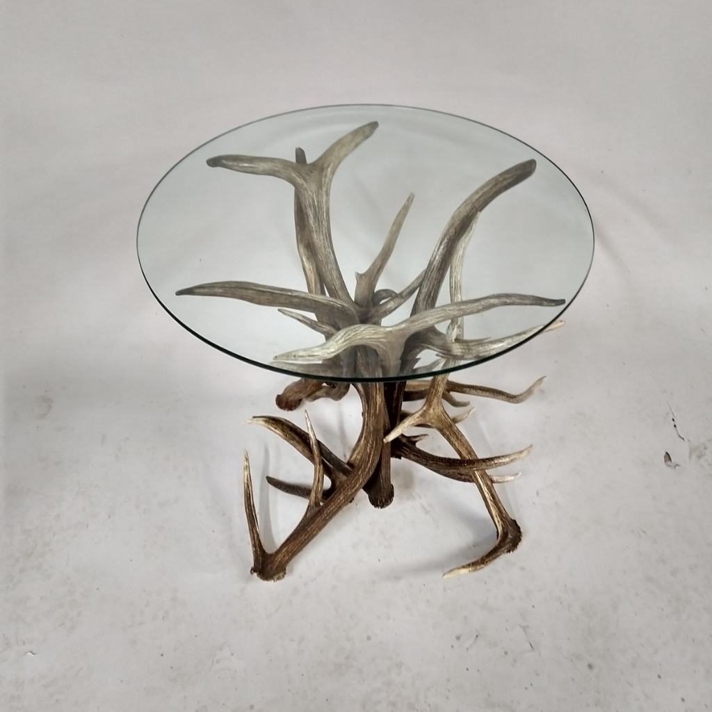 Elk & Mule Deer Antler End Table