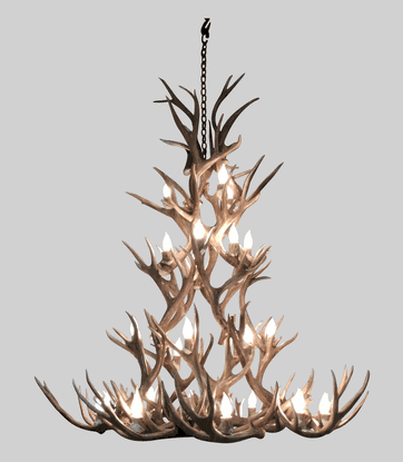 Bristlecone Rustic Mule Deer Antler Chandelier, Large - 16 Lights