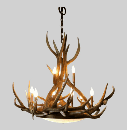 Mt. Harvard Elk Chandelier, Medium - 10 Lights