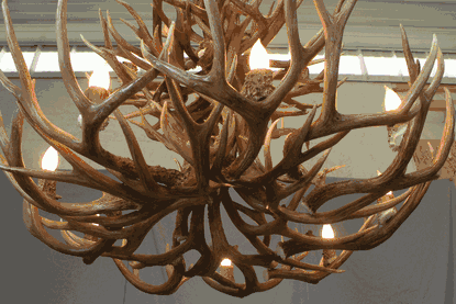 Aspen Mule Deer Antler Chandelier, Large - 2 Tiers, 12 Lights
