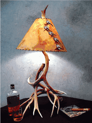 Peak Mule Deer Antler Lamp