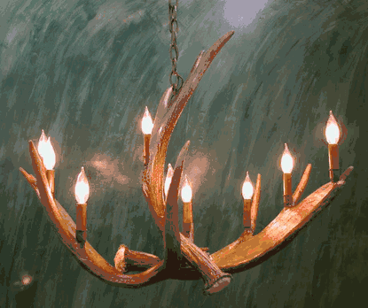 Tabeguache Peak Oval Moose Chandelier, Small - 9 Lights