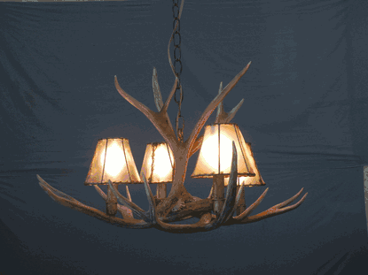 Farmhouse Mule Deer Antler Chandelier, Small - 4 Lights
