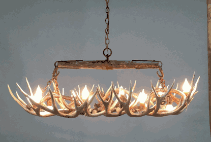 Snowmass Oval Mule Antler Chandelier, Small - 10 Lights