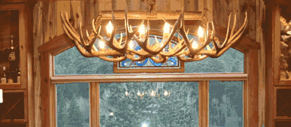 Snowmass Oval Mule Antler Chandelier, Small - 10 Lights